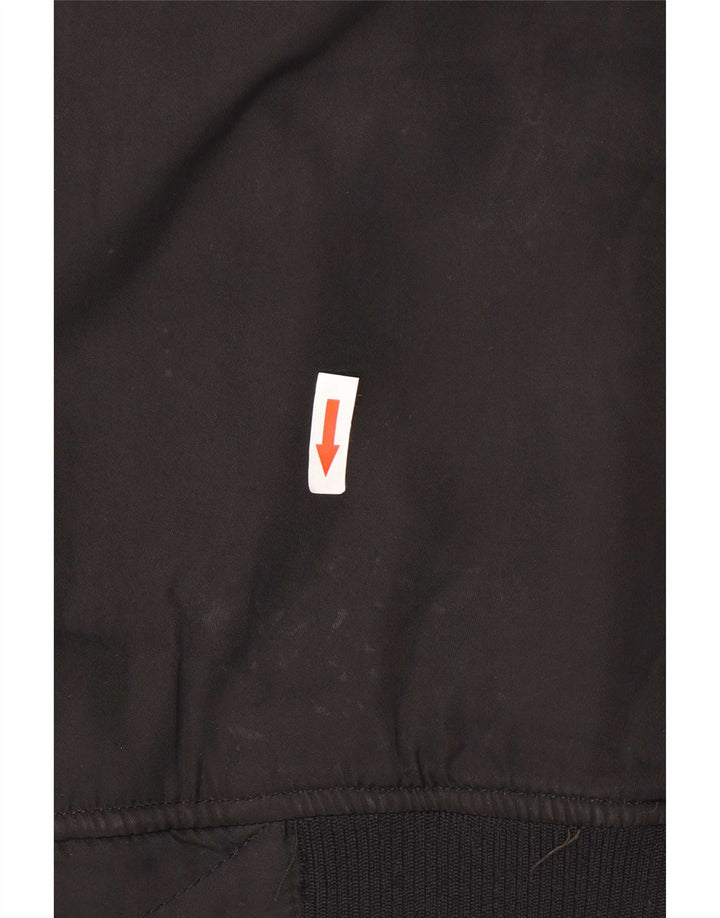 Zara Mujer Sherpa Bomber Jacket UK 44 Mediano Negro Poliéster