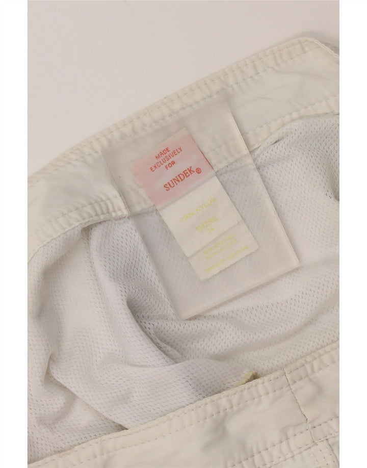 Sundek Bañador para hombre, talla grande, nailon blanco