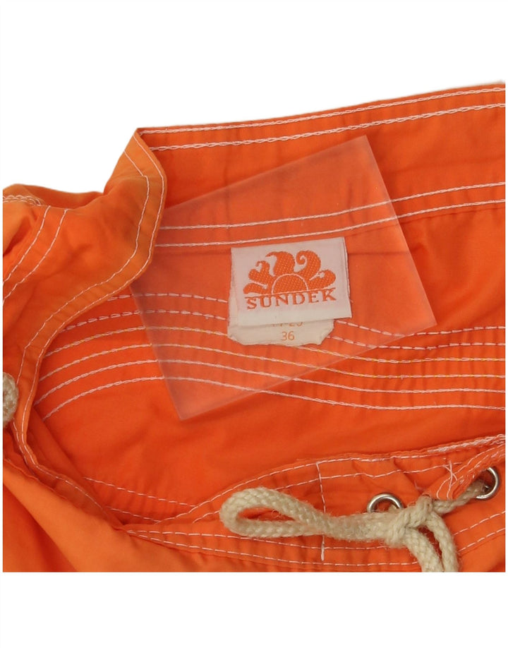 Sundek Bañador para hombre, talla grande, nailon naranja