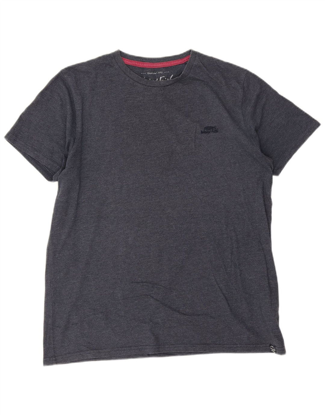 WEIRD FISH Camiseta para hombre Top Grande Azul Marino Algodón