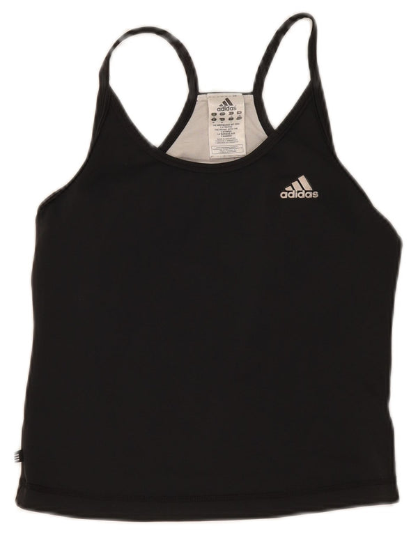 Adidas Womens Crop Vest Top UK 12 Medium Black Polyester
