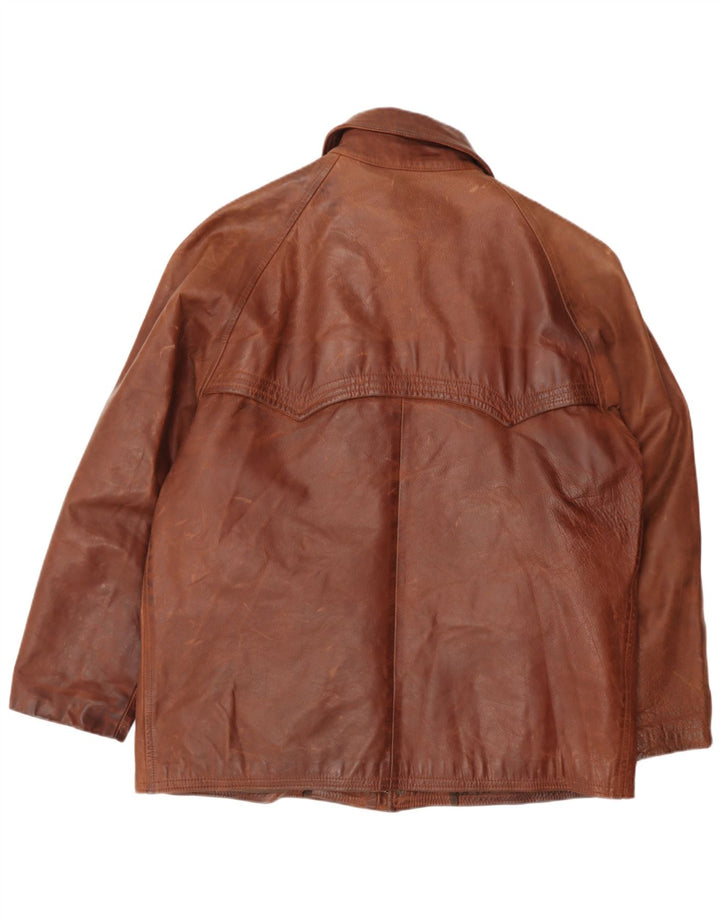Vintage chaqueta de cuero para hombre Reino Unido 40 cuero marrón grande