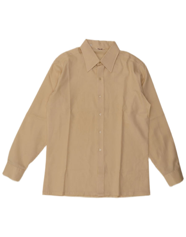 Camisa vintage para hombre talla 42 16 1/2 grande amarilla