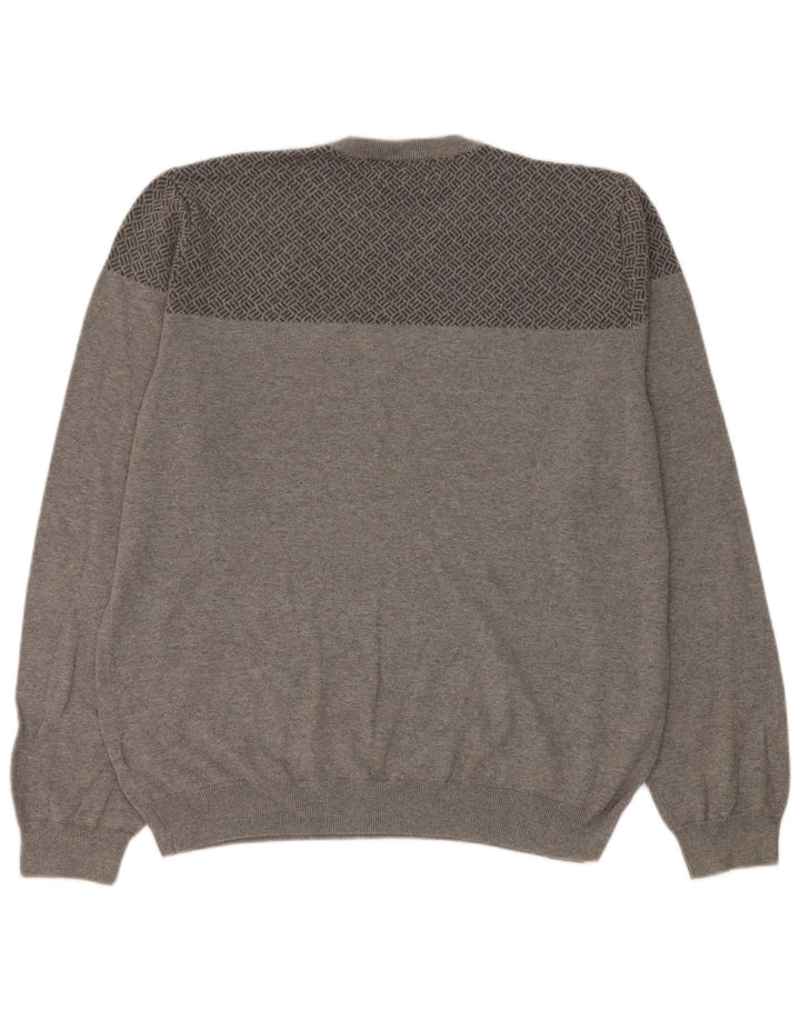 Marks & Spencer Suéter tipo jersey con cuello redondo y ajuste a medida para hombre XL Gris