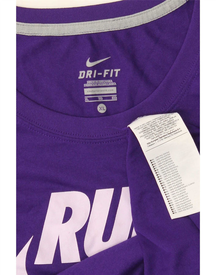 Nike Camiseta Dri Fit Graphic para hombre Top XL Poliéster morado