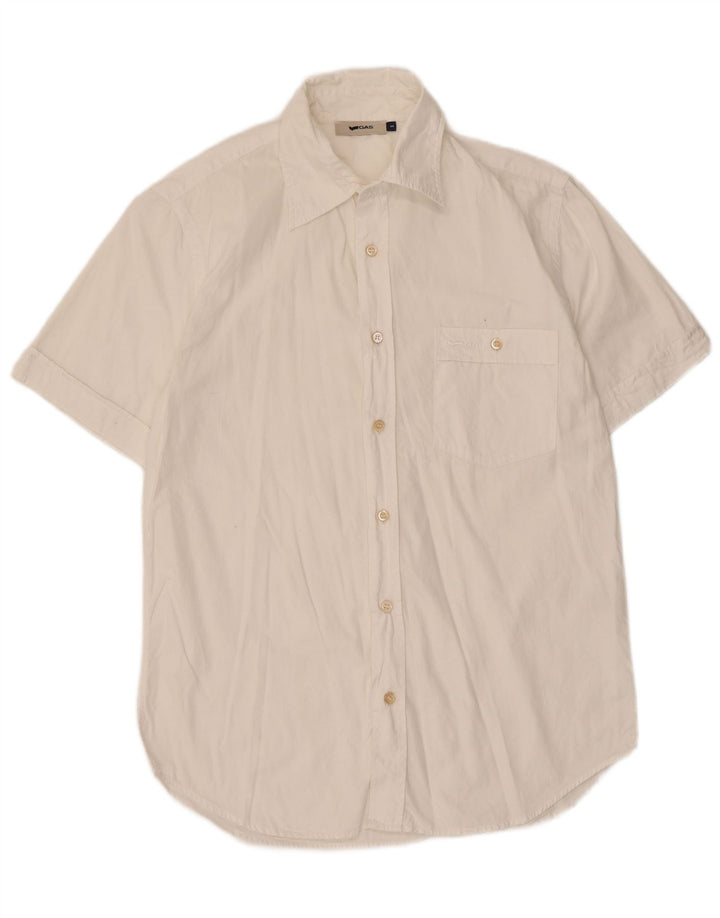 Gas Mens Short Sleeve Shirt Small White Cotton