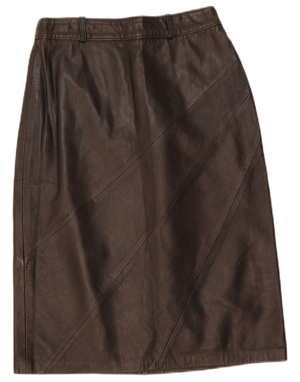 Falda de cuero vintage para mujer W26 cuero negro pequeño