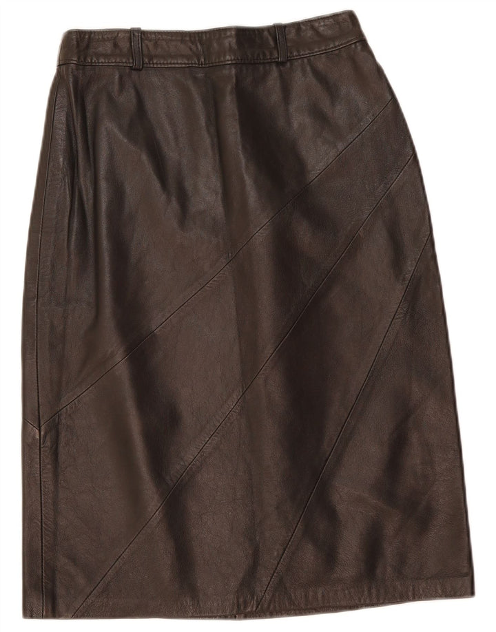 Falda de cuero vintage para mujer W26 cuero negro pequeño