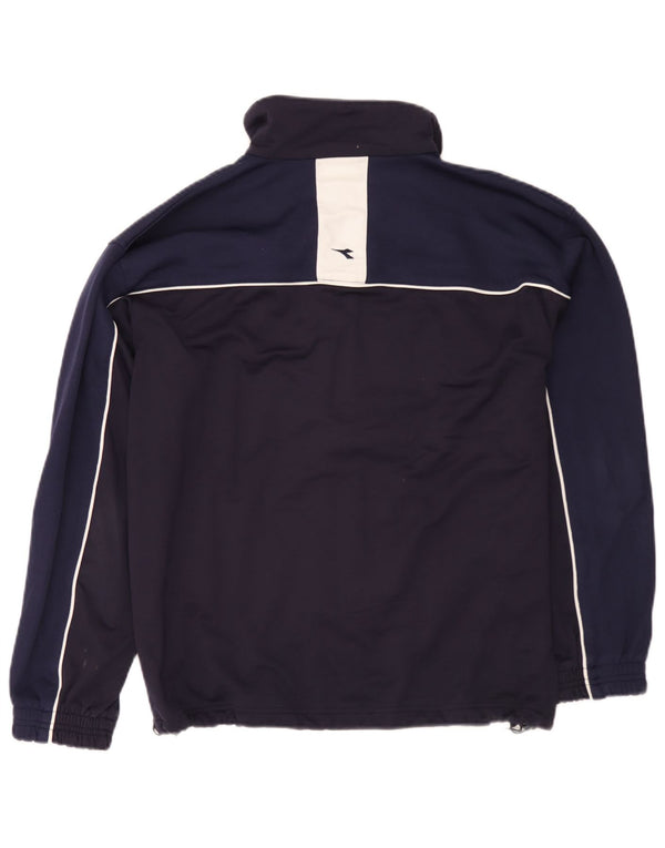 Diadora Chaqueta de chándal para hombre, talla 38, mediana, azul marino, color block