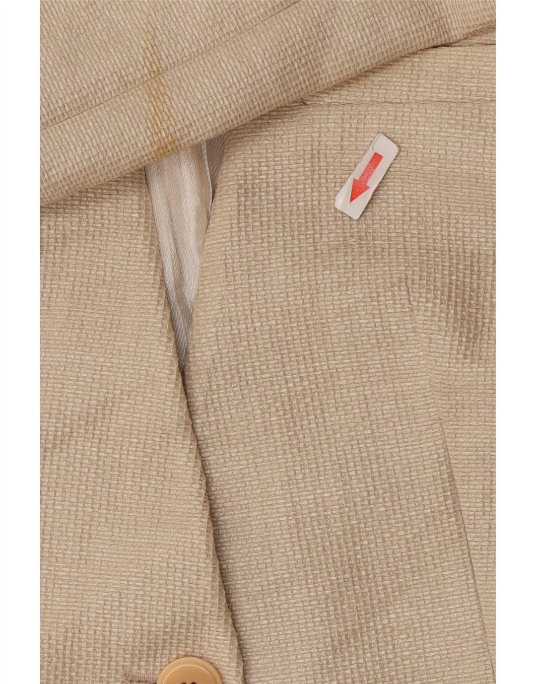 Zara Mujer Blazer Chaqueta UK 12 Medio Algodón Beige