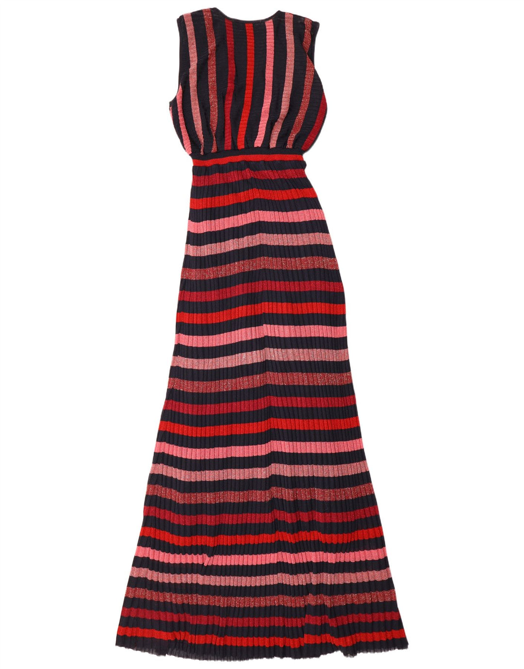 Zara Vestido largo sin mangas para mujer UK 40 Mediano Rayas multicolores
