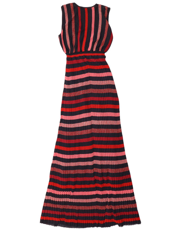 Zara Vestido largo sin mangas para mujer UK 40 Mediano Rayas multicolores