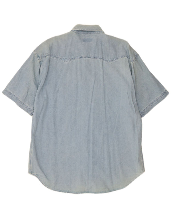 Camisa vaquera de manga corta Canda para hombre de C&A Talla 41/42 Algodón azul grande