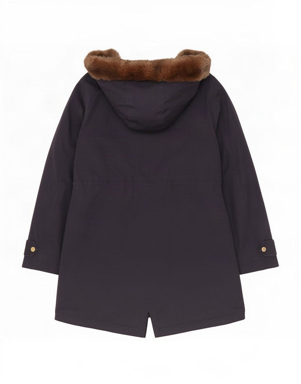 Jules Chaqueta Parka con Capucha para Mujer UK 10 Small Azul Marino Algodón