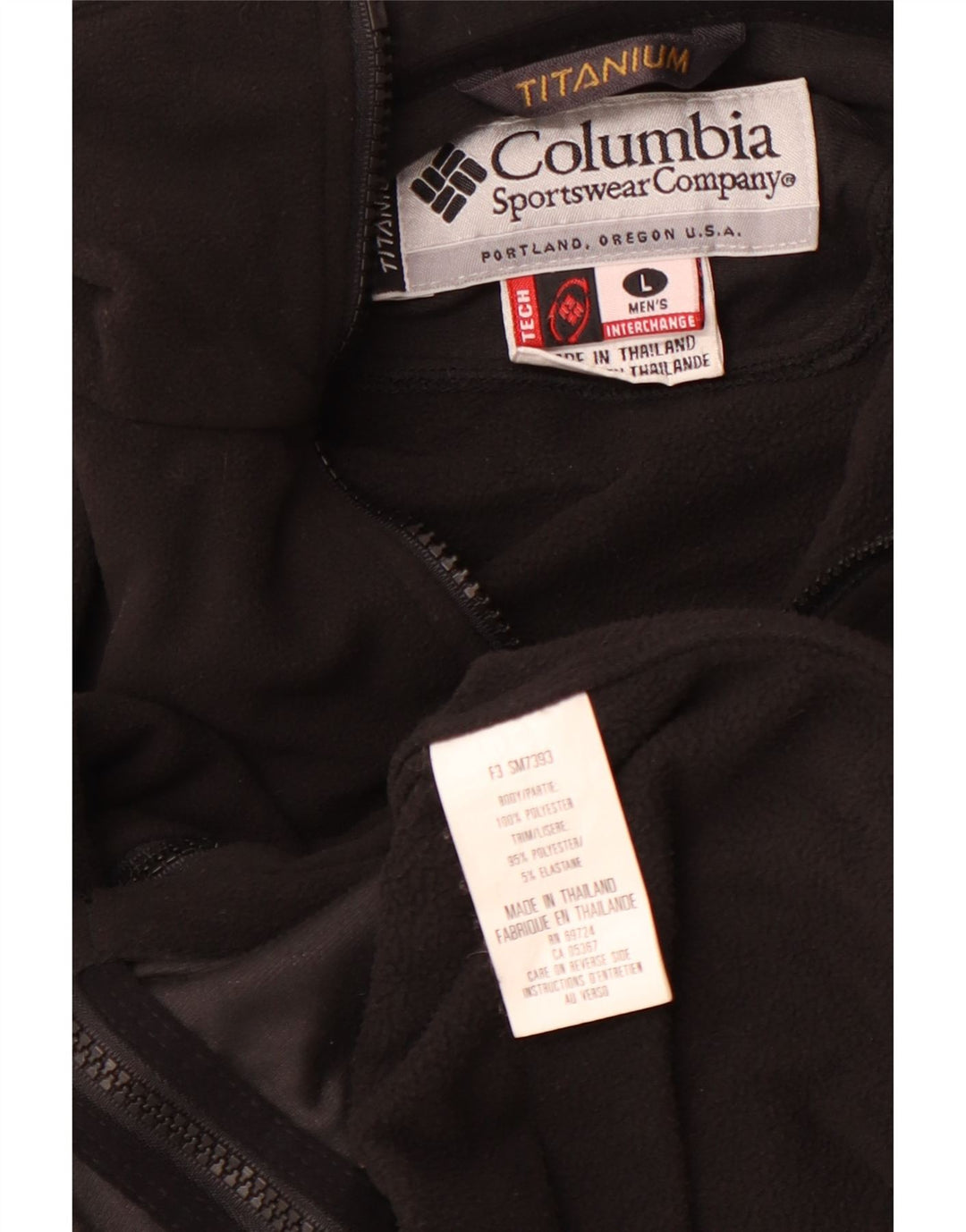 COLUMBIA Chaqueta polar para hombre UK 40 Large Poliéster negro