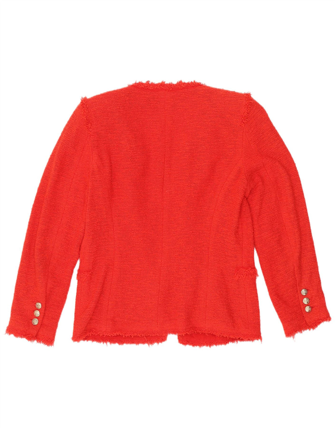 Zara Mujer Chaqueta Americana Abierta UK 10 Small Rojo