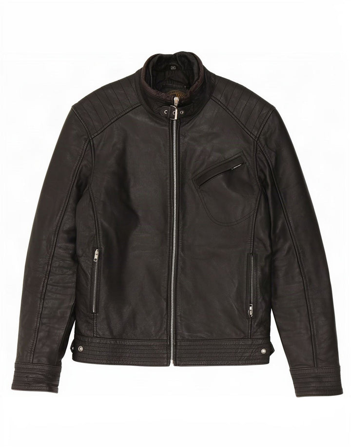 Chaqueta de cuero vintage para mujer Reino Unido 14 Negro medio