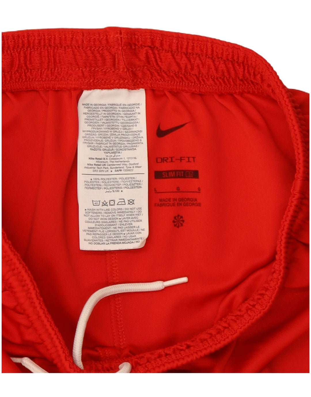 Nike - Pantalones cortos deportivos Dri Fit Slim Fit para hombre, poliéster rojo grande