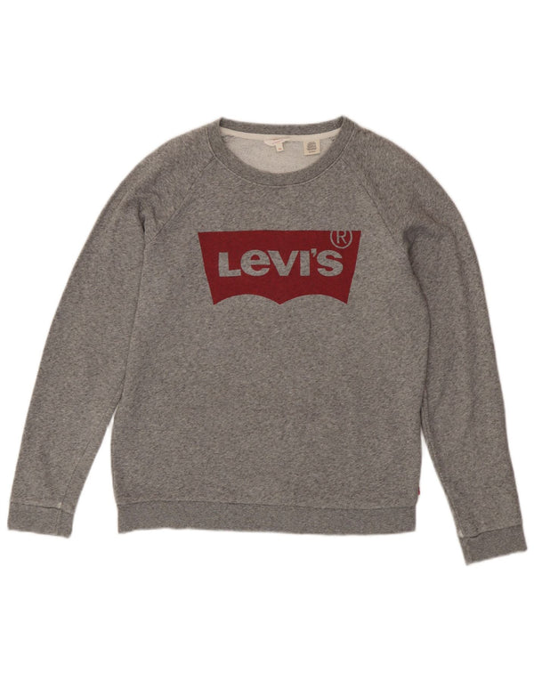Levi's Sudadera de gran tamaño con gráfico para mujer UK 6 XS Gris moteado