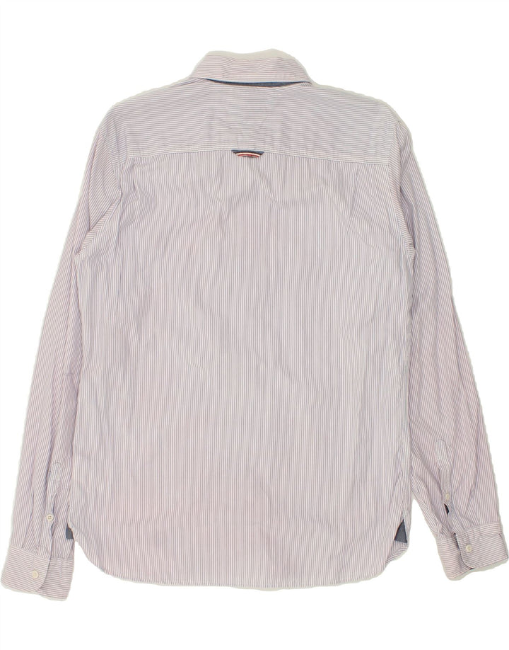 TOMMY HILFIGER Mens Shirt Medium Grey Striped Cotton Vintage Tommy Hilfiger and Second-Hand Tommy Hilfiger from Messina Hembry 