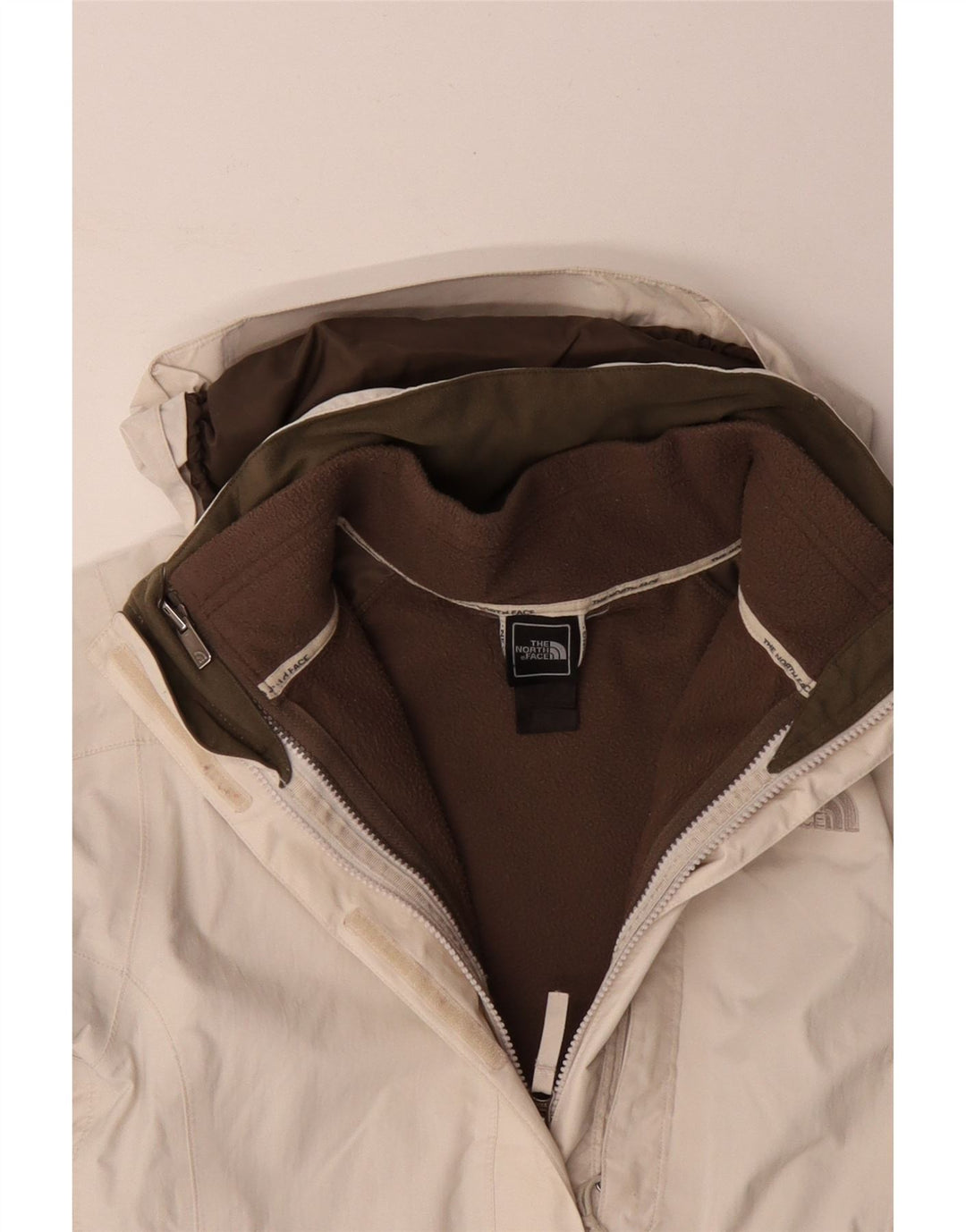 The North Face Chaqueta cortavientos para mujer UK 40 Mediano Off White Poliéster