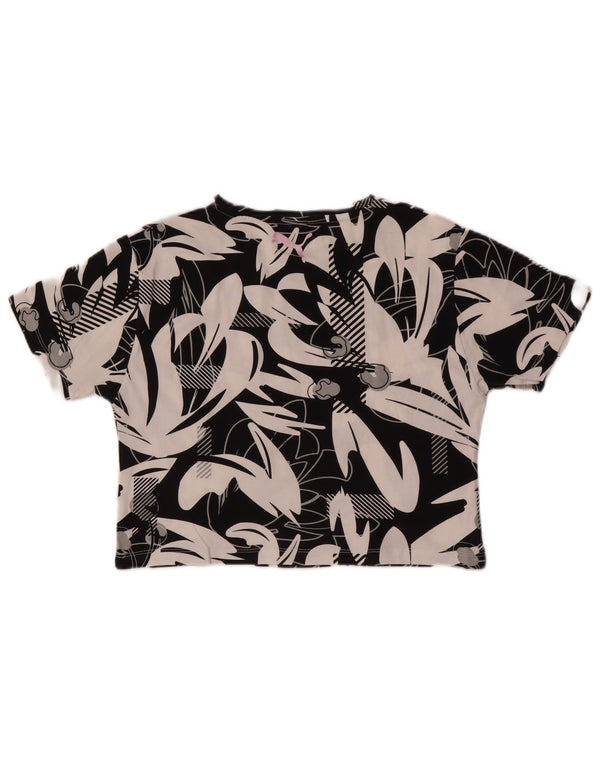 Puma Camiseta corta con estampado abstracto para niñas 11-12 años Negro