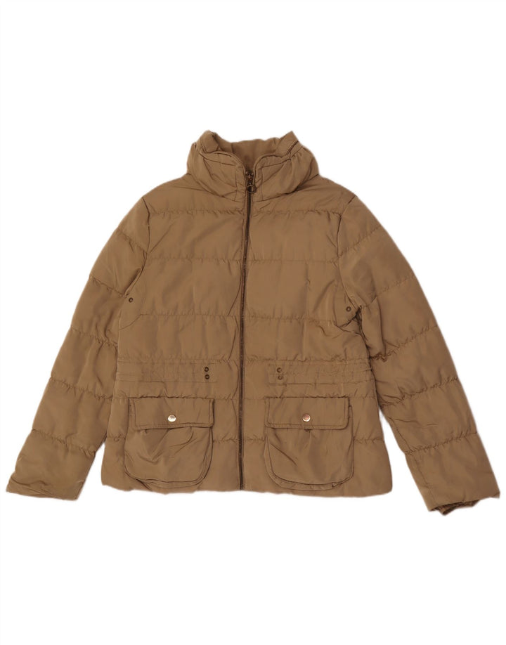 Zara Mujer Chaqueta Acolchada ES 40 XL Poliéster Beige