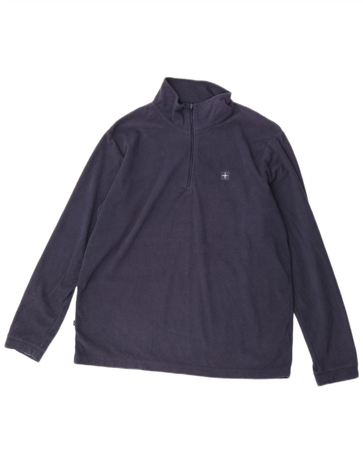 Jersey de forro polar con cuello y cremallera para hombre de Mountain Warehouse Poliéster azul marino grande