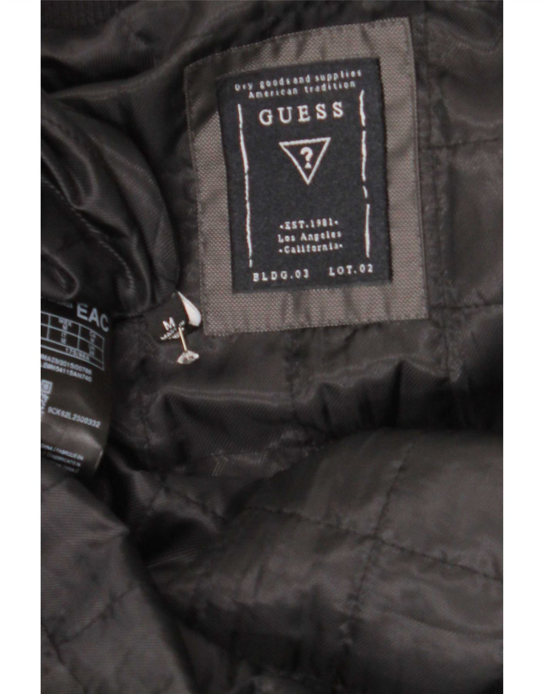 Guess Chaqueta Bomber para Hombre UK 38 Mediana Poliéster Negro