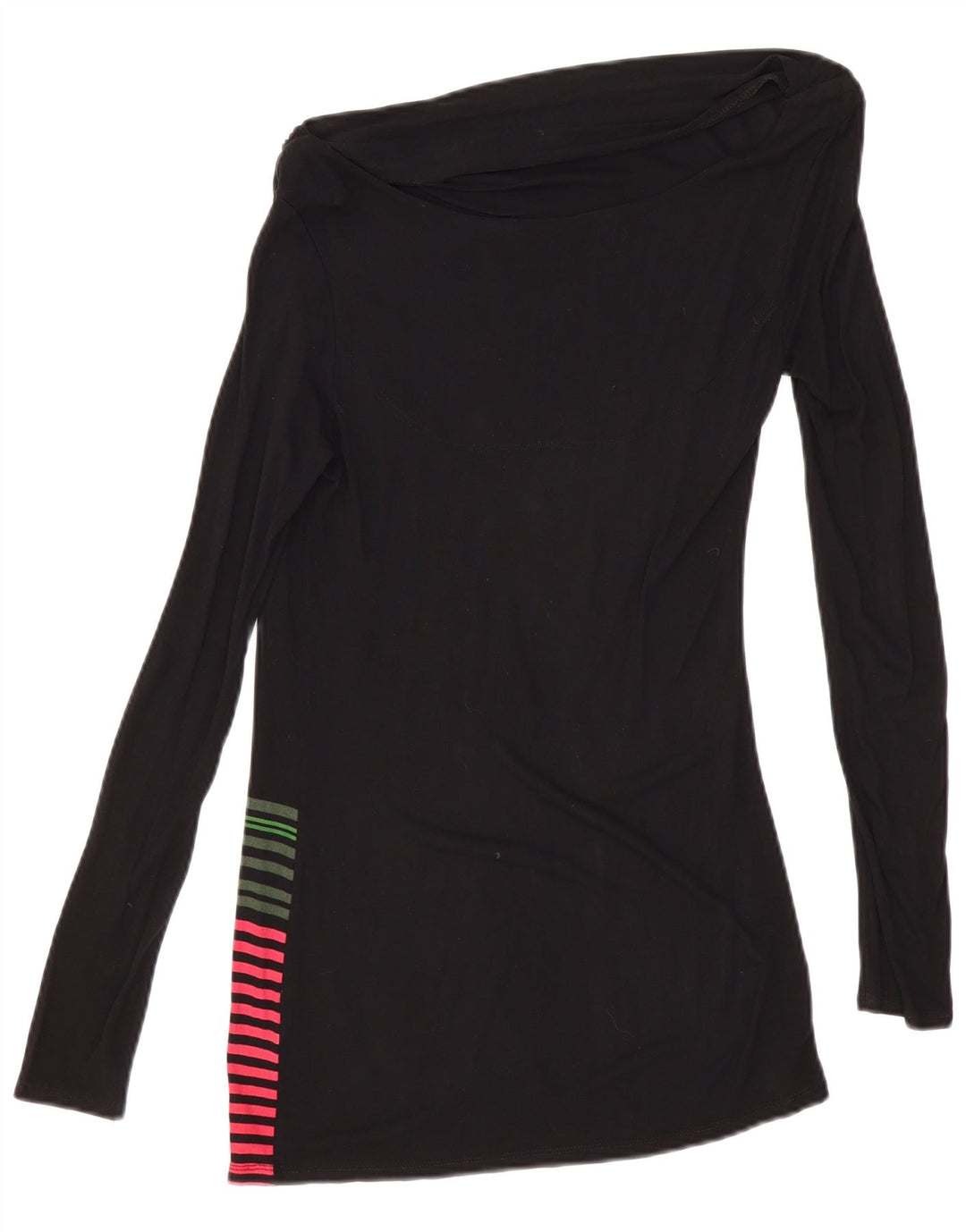 DESIGUAL Top gráfico para mujer manga larga UK 10 Small Black Stripes
