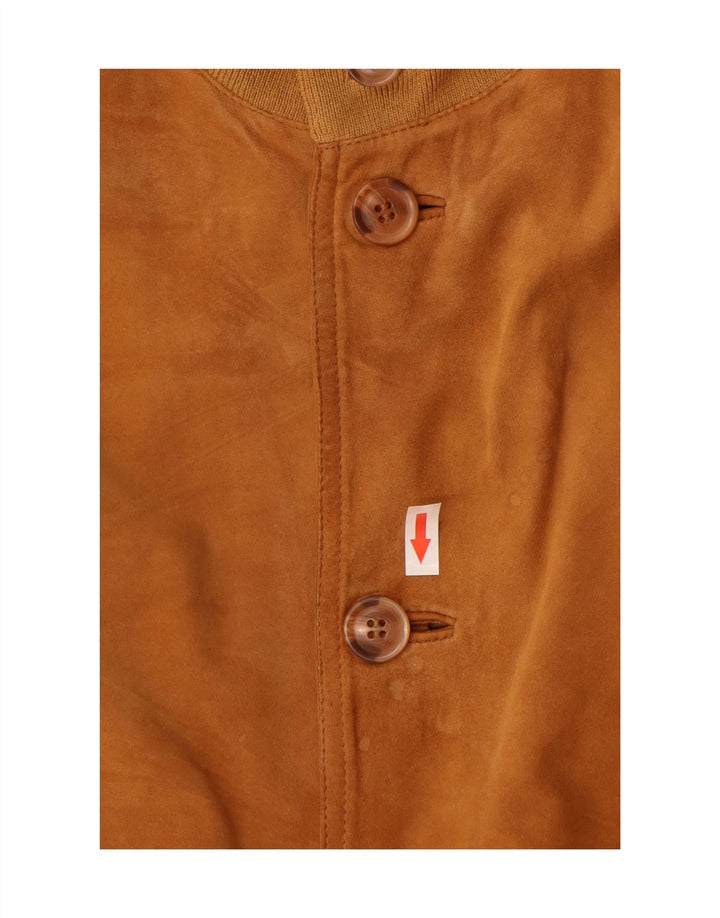 Luca D'altieri Chaqueta bomber de ante para hombre IT 50 Cuero beige grande