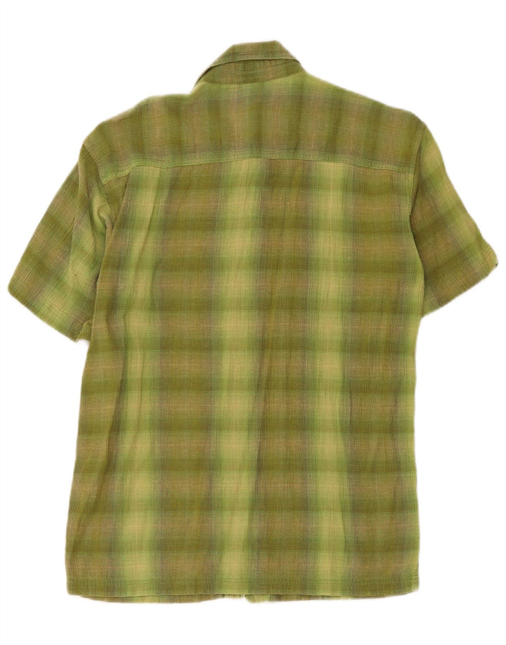 Camisa Patagonia Hombre De Manga Corta Small Green Check Cotton