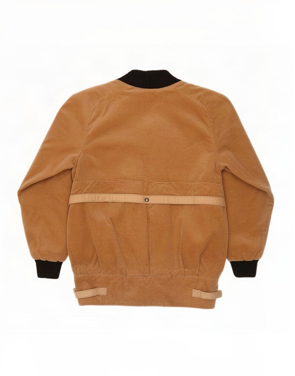 Vintage mujer chaqueta de pana Reino Unido 14 bloque de color beige grande
