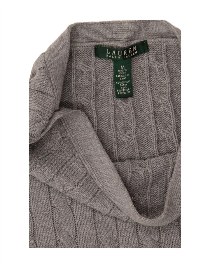 RALPH LAUREN Jersey con cuello barco para mujer UK 14 Algodón gris medio