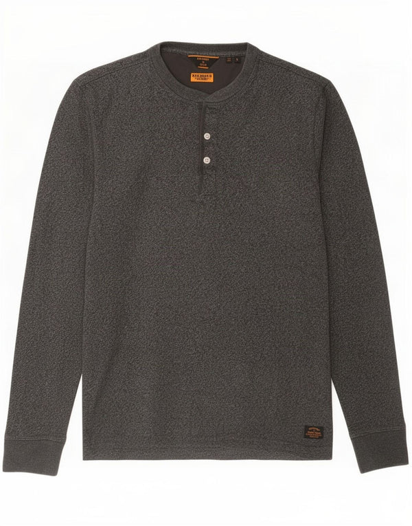 Superdry Hombre Top Manga Larga Pequeño Algodón Gris