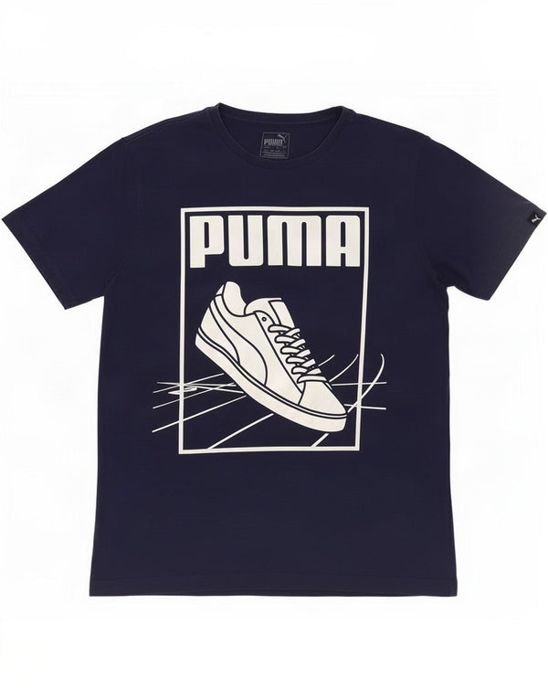 Camiseta Puma Hombre Graphic Top Medium Azul Marino Algodón
