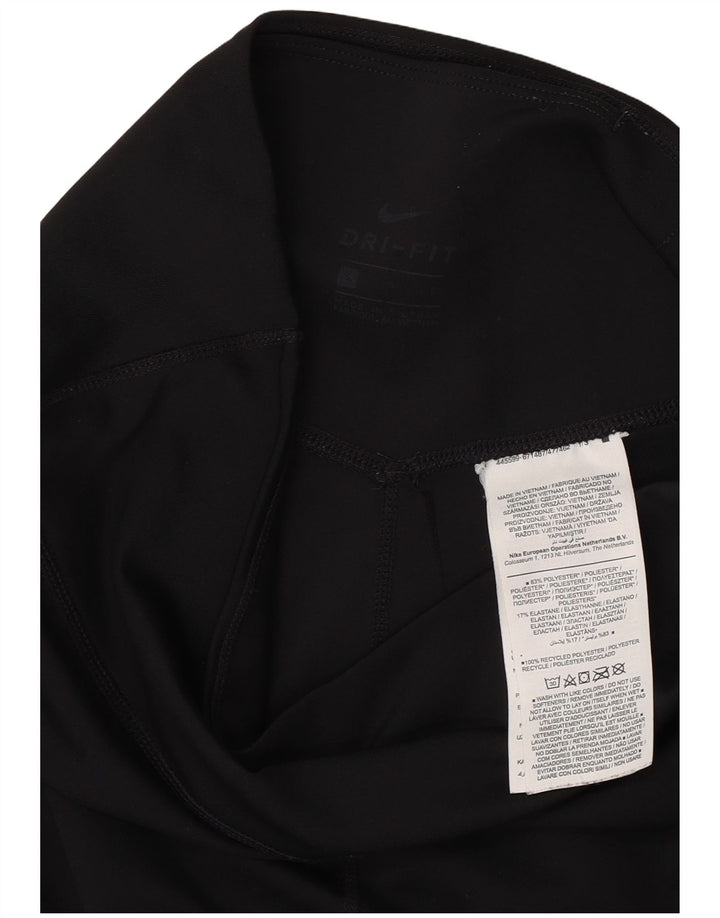 Nike Dri Fit Graphic Crop Leggings para mujer UK 8 Pequeño Poliéster negro