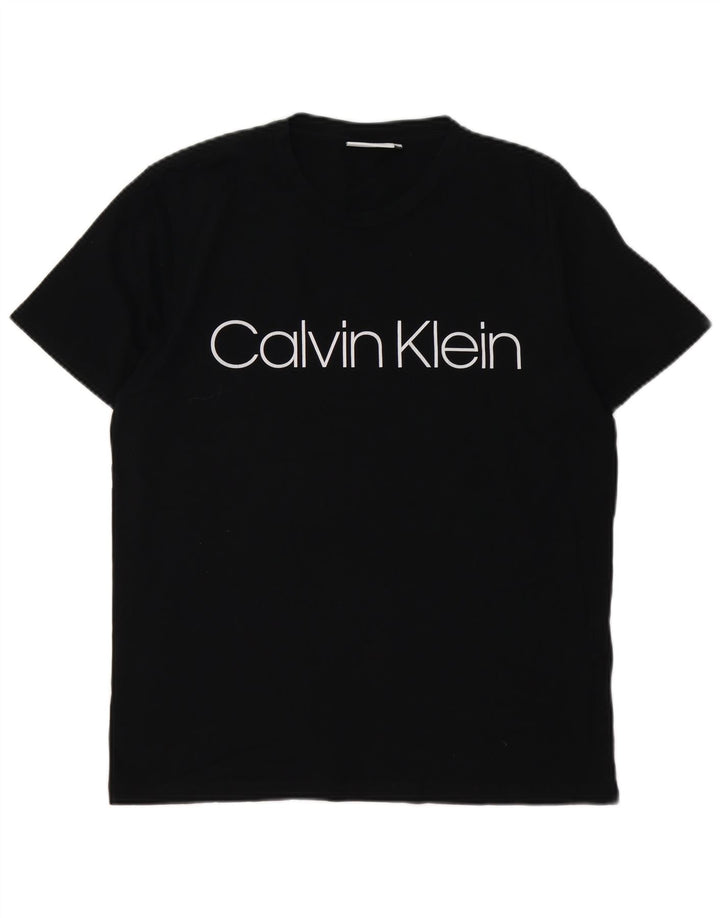 CALVIN KLEIN Camiseta gráfica para hombre Top Medium Black Cotton