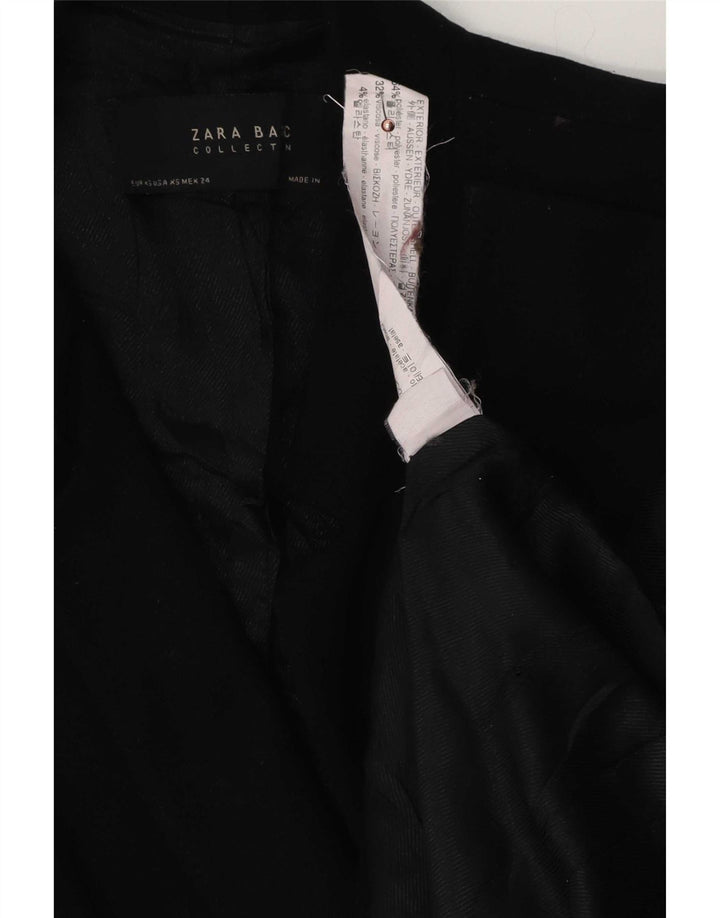 Zara Mujer Abrigo UK 6 XS Negro Poliéster