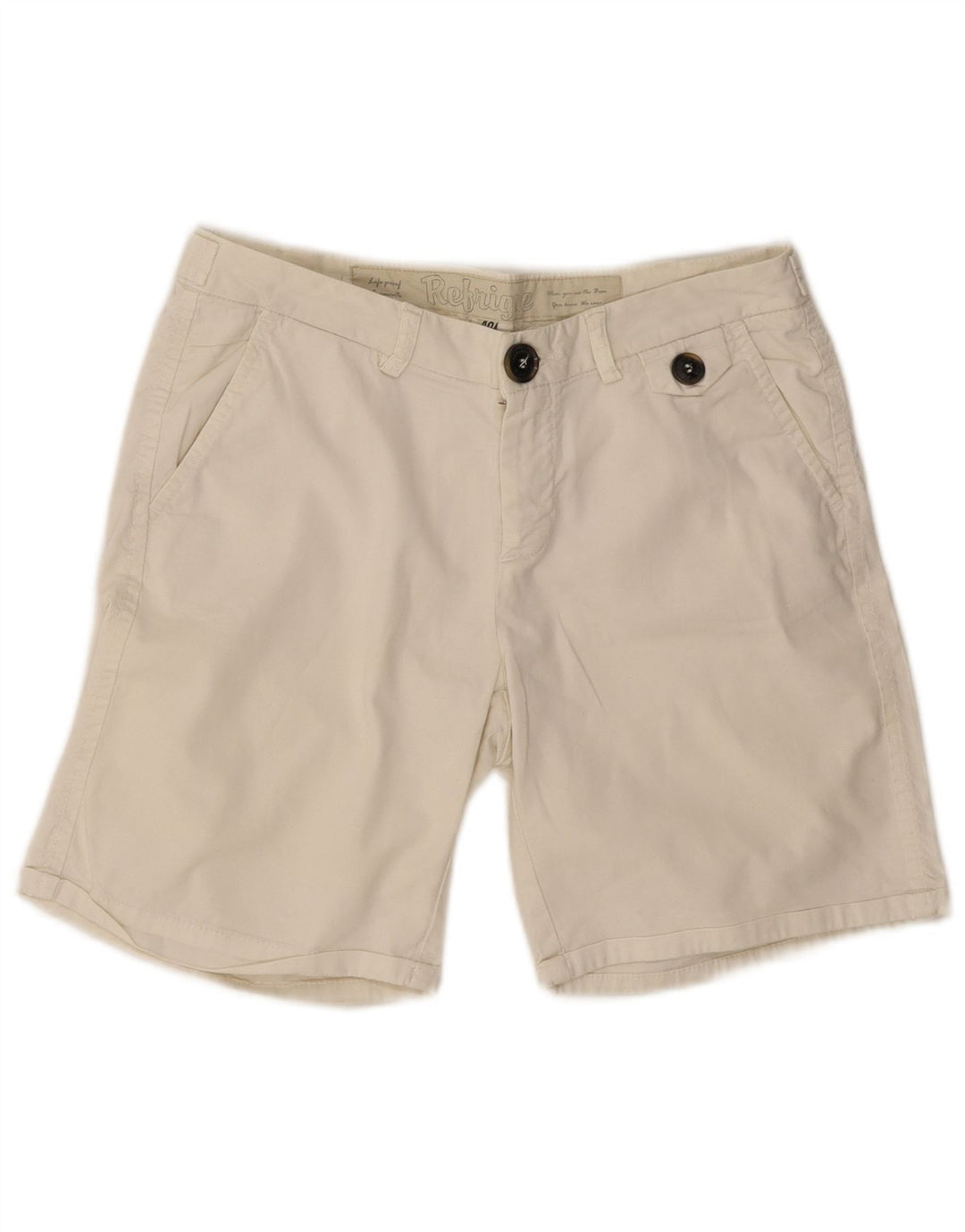 Refrigue Pantalones cortos chinos para mujer EU 40 Medium W30 Algodón beige