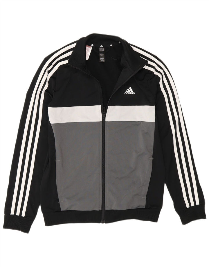 Adidas - Chaqueta de chándal para niño, 11-12 años, color negro, poliéster