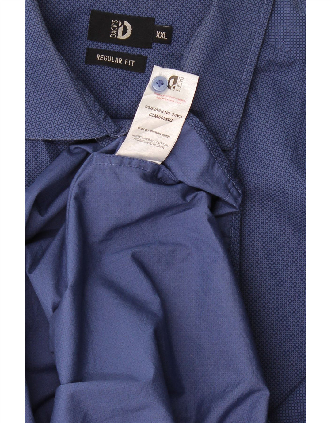 Dack's Camisa de corte regular para hombre 2XL Algodón geométrico azul marino