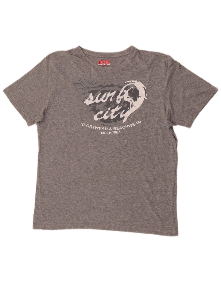 Kappa - Camiseta gráfica para hombre, talla grande, color gris