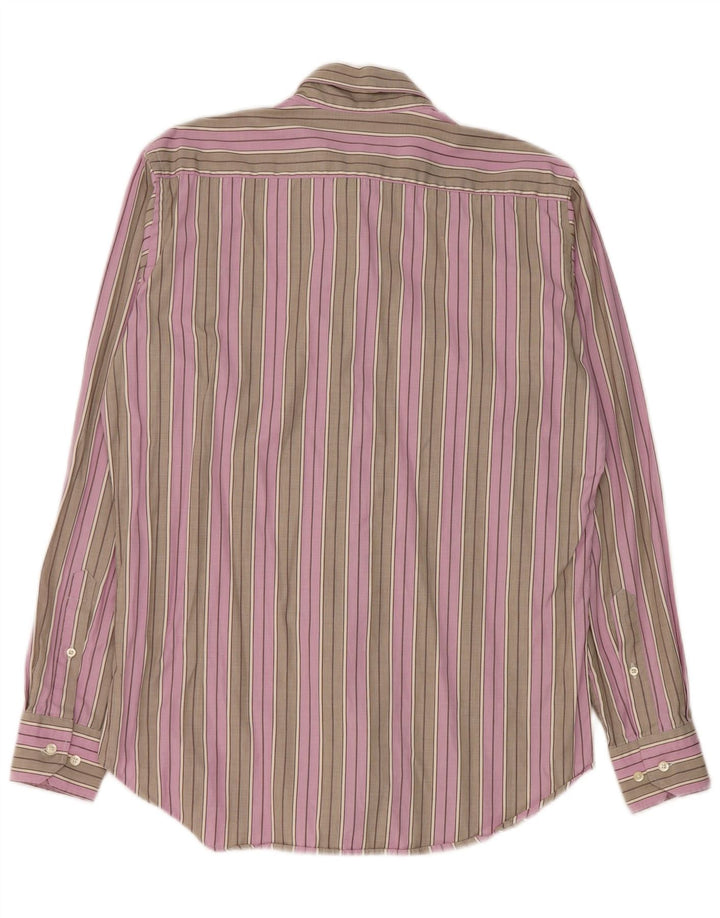 Camisa Etro Hombre Talla 40 Algodón Rayas Gris Medio