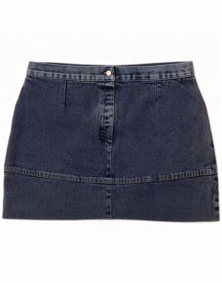 Vintage mujer mini falda de mezclilla IT 44 Medio W30 Algodón Azul