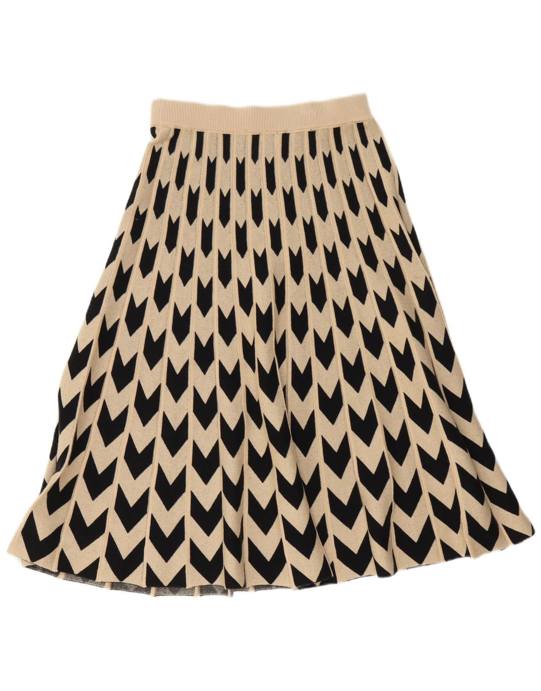 Falda Hugo Boss Mujer | Falda acampanada de punto mediana W30 Lana geométrica beige