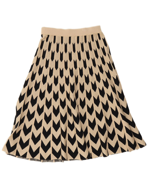 Falda Hugo Boss Mujer | Falda acampanada de punto mediana W30 Lana geométrica beige