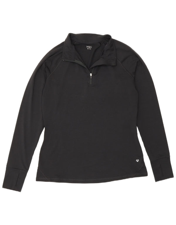 Marks & Spencer - Chándal para mujer con cremallera y cuello, talla M, color negro