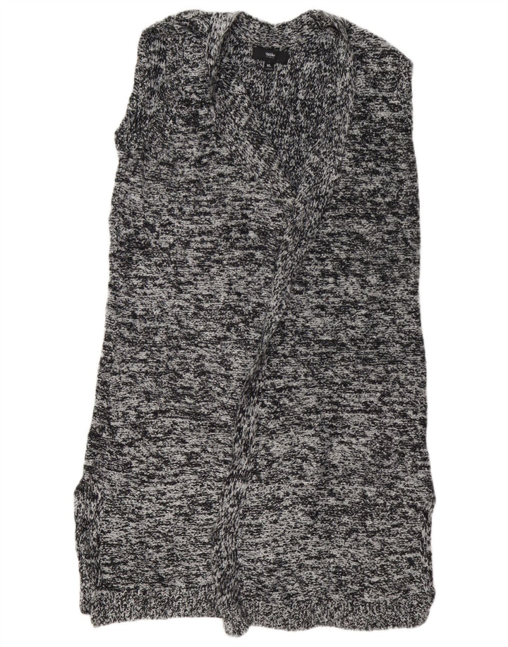 Mossimo Cárdigan Largo para Mujer UK 40 XL Acrílico Moteado Gris Gris