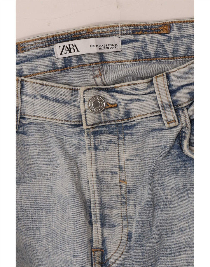 Zara Jeans ajustados desgastados para hombre EU 44 Large W34 L28 Azul